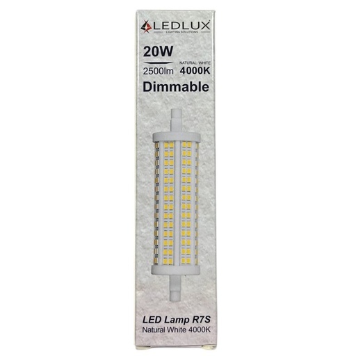 [RS411820N] Lampada Led R7S 118mm 20W 2500lm Dimmerabile Bianco Neutro 4000K