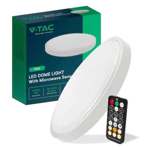 [LP76601] Plafoniera Led Da Soffitto Rotonda 18W 1830 Lumen con Telecomando e Sensore di Movimento a Microonde Luce Bianca 4000K IP44