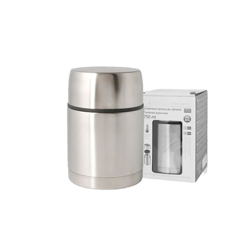 [AB207106] Contenitore Termico per Alimenti in Acciaio Inox Mantiene Freddo e Caldo per 12 ore 750mL H15.5 x W11cm