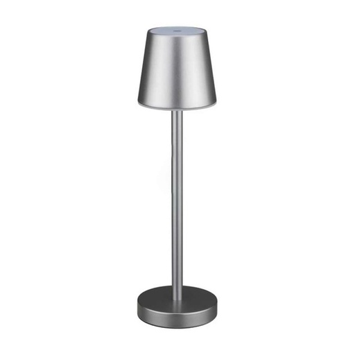 [JF10187] Lampada Led da Tavolo Grigio Ricaricabile 3W Dimmerabile con Comandi Touch Per Uso Interno Esterno IP20 Bianco Caldo 3000K SKU-10187