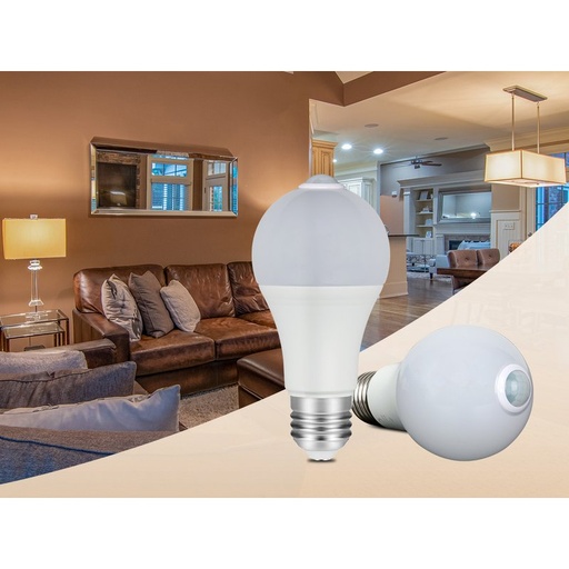 [LC27A60S12F] Lampada A Led E27 Con Sensore Movimento Infrarossi 12W 1050 Lumen A60 6500K