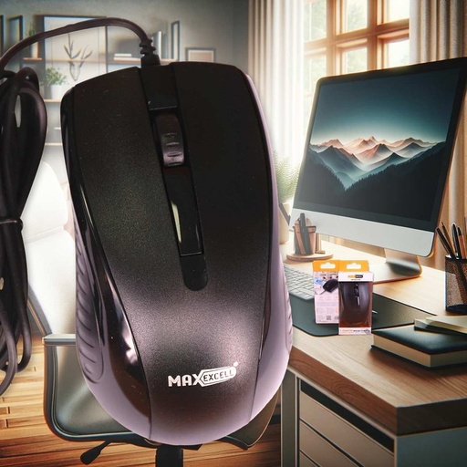 [VH41260] Mouse Ottico USB 2.0 Leggera e Slim da Lavoro Ufficio Viaggio Uso Personale con Cavo da 1.25 metri Modello 1260 Ambidestro a 2 Tasti e Rotella