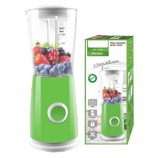 [HO389354] Frullatore Elettrico da Cucina 400mL 170W per Verdure e Frutta con Modalita Impulso 4 Lame Inox Colore Rosso