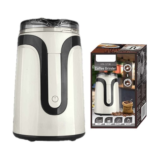 [HO389189] Macinacaffe Elettrico con Lame in Acciaio Inossidabile Base in Alluminio Capacita 60g 150W Macinatura Istantanea per Caffe Espresso Cappuccino