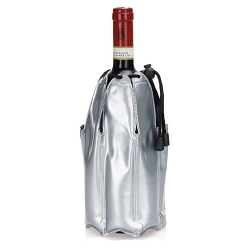 [AB364559] Refrigeratore per Vino Raffreddatore per Bottiglie di Vino Manicotto per Congelatore Vodka Tequila 11x22cm Grigio