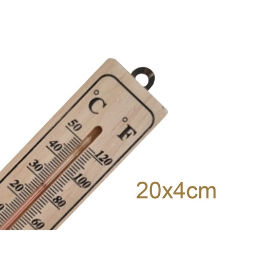 [AB574840] Termometro Analogico Ambiente In Legno Per Esterno Giardino e Interno -40°C--+50°C 200X40X7mm