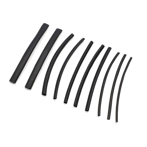 [AS317816] 10 Pezzi Guaine Termorestringente Nero Lunga 12cm Diametro Assortito 3mm 4mm 5mm 6mm