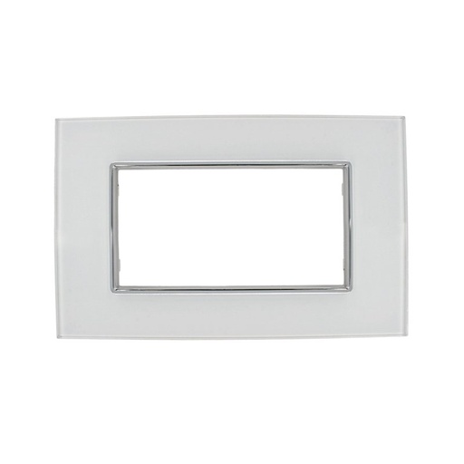 [SD21004VT] SANDASDON Placca Cristal 4M Bianco Effetto Vetro Compatibile Con Con Bticino Axolute