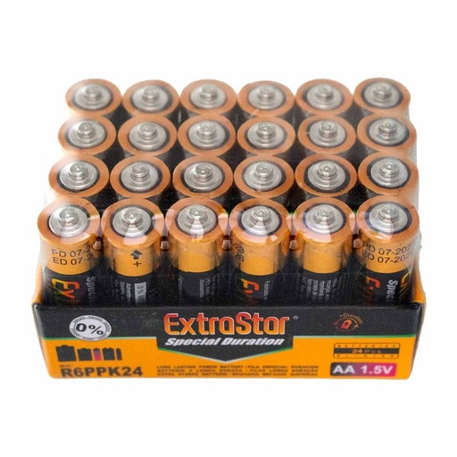 [DU159241] Pila Batteria R6 AA Stilo 1,5V 860mAh MN1500 Alcalina Extrastar Confezione da 24 Pezzi