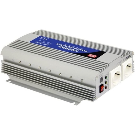 [MW-A301-1K0-F3] MeanWell A301-1K0-F3 Inverter 1000W Inverter Onda Sinusoidale Modificata In 12V Out 230VAC 2 Presa Schuko