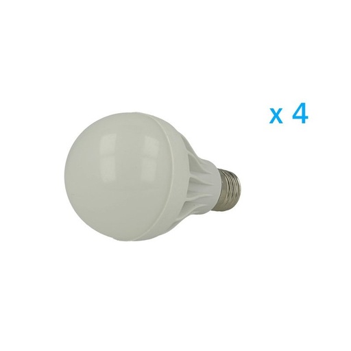 [AA3200] 4 PZ Lampade Led E27 Bulbo 7W=60W Bianco Freddo Diametro 64mm Altezza 107mm