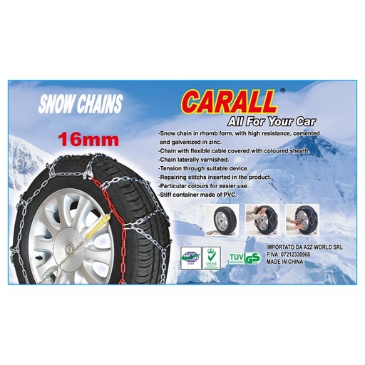 [C16210] Catene Da Neve 16mm Per SUV 4WD 4X4 Furgone Camper Jeep Gruppo 210 CARALL