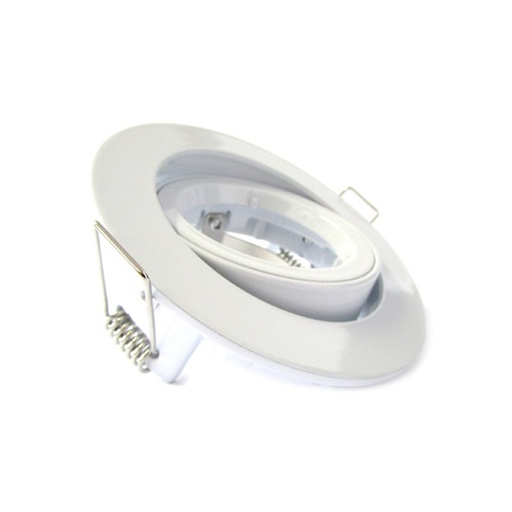 [CL0001] Porta Faretto Led GU10 MR16 Orientabile Rotondo Con Ghiera Bianco