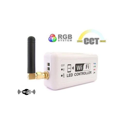 [CL1177] WiFi Mini Centralina Led CCT Dimmer RGB Controller Domotica Con Iphone iOS Smartphone Android 12V 24V 3X4A