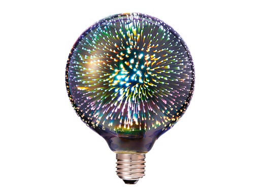 [LC27063] Lampada A Led E27 G125 Globo Filamento Effetto Speciale 3D In Vetro 3W 3000K SKU-2706