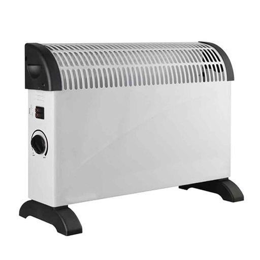 [ED485182] Stufetta Elettrica AC220-240V in Plastica Rame e Alluminio 3 Livelli di Riscaldamento 750/1250/2000W Protezione dal Surriscaldamento 52x39x14cm