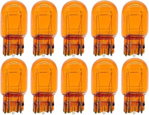 [LA1234] 10 Pezzi Lampada Alogena T20 W21/5W 12V 21/5W 7443 Arancione Amber