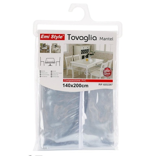 [AB322267] Tovaglia PVC Impermeabile Trasparente Rettangolare 140x200cm