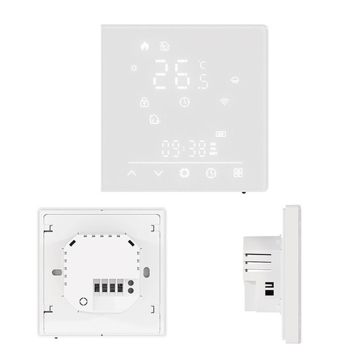 [MMT8211] MeanWell Termostato Matter WIFI 2.4G TUYA, Smart Life, Apple Home, Google Home, Alexa, Samsung SmartThings Riscaldamento Pavimento Con Acqua Bianco 5A 95-240V IP20