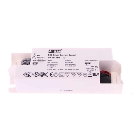 [AT-V9-40-950] Led Driver CC Corrente Costante 950mA 30V-42VDC Per Alimentare Led Max 40W