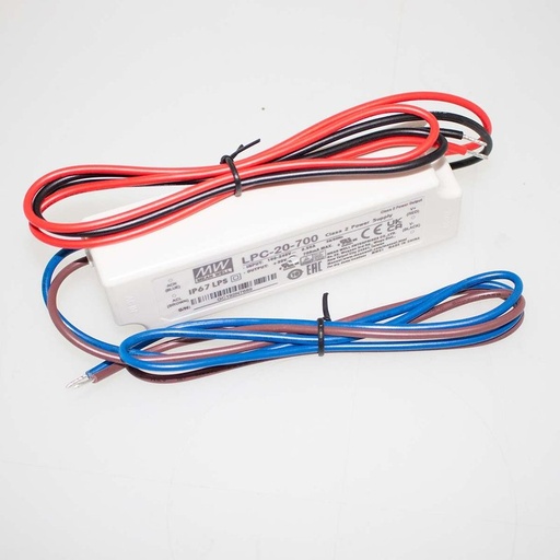 [MW-LPC-20-700] MeanWell Led Driver CC LPC-20-700
IP67 Output 21W 30V 700mA Input 100-240V 0,55A Corrente Costante