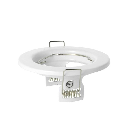 [CL0014] 2 PZ Porta Faretti Led GU10 MR16 Rotondo Fisso Con Molla Bianco Spotlight Fitting SKU-6640