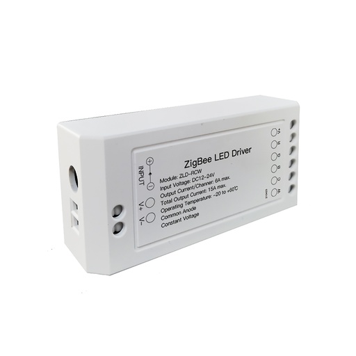 [MMC4256] MeanWell Centralina Led Driver, 6A/Canali, ZigBee 3.0, RGB+CW, Max 12V e 24V, 15A, 2X100W, TUYA, Smart Life, 100X45X35mm, IP20