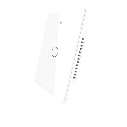 [MMC7951W] Interruttore Da Parete Touch WIFI+BLE+RF 1 Tasto WIFI 2.4G, RF 433MHz,Bluetooth BLE Mesh TUYA, Smart Life 10A AC 90-250V 50/60HZ Bianco 120X72X38mm IP20 CE SH9551W