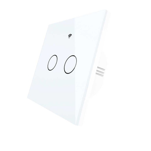 [MMC7842W] Interruttore Da Parete Touch WIFI Matter 2 Tasti Matter WIFI 2.4G TUYA, Smart Life,Apple Home, Google Home, Alexa, Samsung SmartThings 10A AC 90-250V 50/60HZ Bianco 86X86X30mm IP20 CE