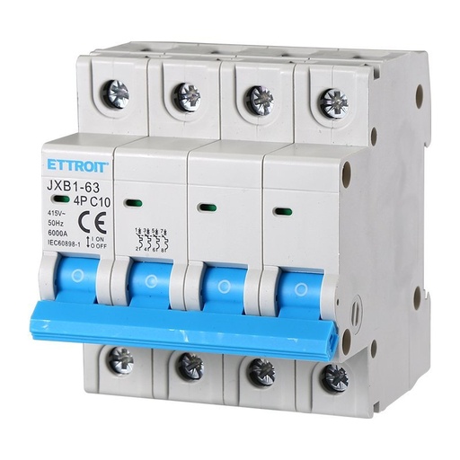 [JX141060] ETTROIT Interruttore Magnetotermico Automatico 4P 10A 6000A 220V 380V Salvavita Stotz Occupa 4 Moduli DIN