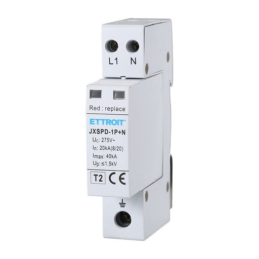 [JX5520] ETTROIT Scaricatore Di Sovratensione 220V T2 1P+N 275V 20KA 2 Poli Occupa 1 Modulo DIN