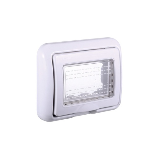 [BLB2703] Placca con Coperchio Supporto Stango Idrobox IP55 Compatibile Con Bticino Living Light 3P Bianco