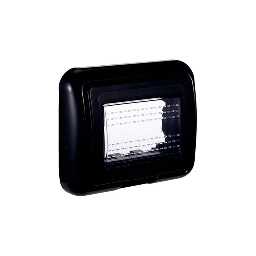 [BLN2703] Placca con Coperchio Supporto Stango Idrobox IP55 Compatibile Con Bticino Living Light 3P Nero