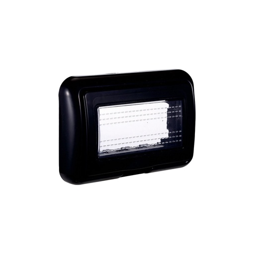 [BLN2704] Placca con Coperchio Supporto Stango Idrobox IP55 Compatibile Con Bticino Living Light 4P Nero