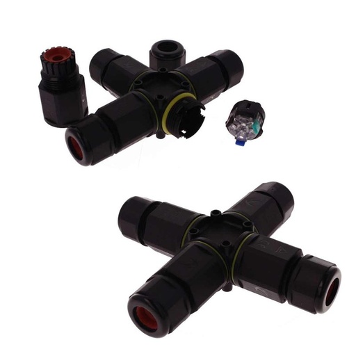 [XY6843D] 2 Connettore Giunta Di Connessione Forma X IP68 Senza Viti Collegamento Veloce 3 Posti Per Cavo Elettrico 6-12mm 122x30mm