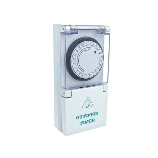 [AP533683] Temporizzatore Esterno IP44 Timer Meccanico Regolabile 24 Ore Con Spina 16A Presa Bipasso 10/16A Max 3500W