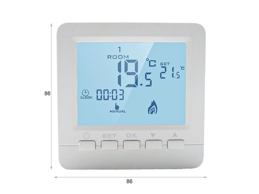 [LL0250] Termostato Digitale Con Tasti Programmabile Per Caldaia A Gas Murale Da Parete Alimentato Con 2 Pile AA