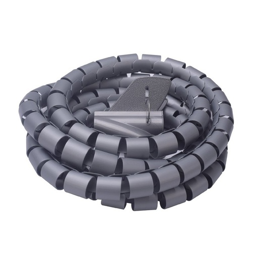 [FG83393] Spirale Avvolgi Cavo Flessibile Guaina Raccogli Organizzer Cavi Fermaglio Guidafilo Incluso 1,8M D15mm Grigio